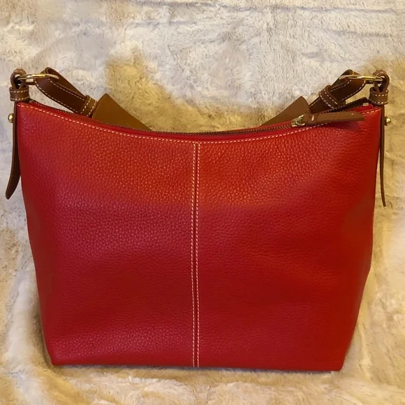 Dooney & Bourke Red and Brown Leather Shoulder Bag - Picture 2 of 4